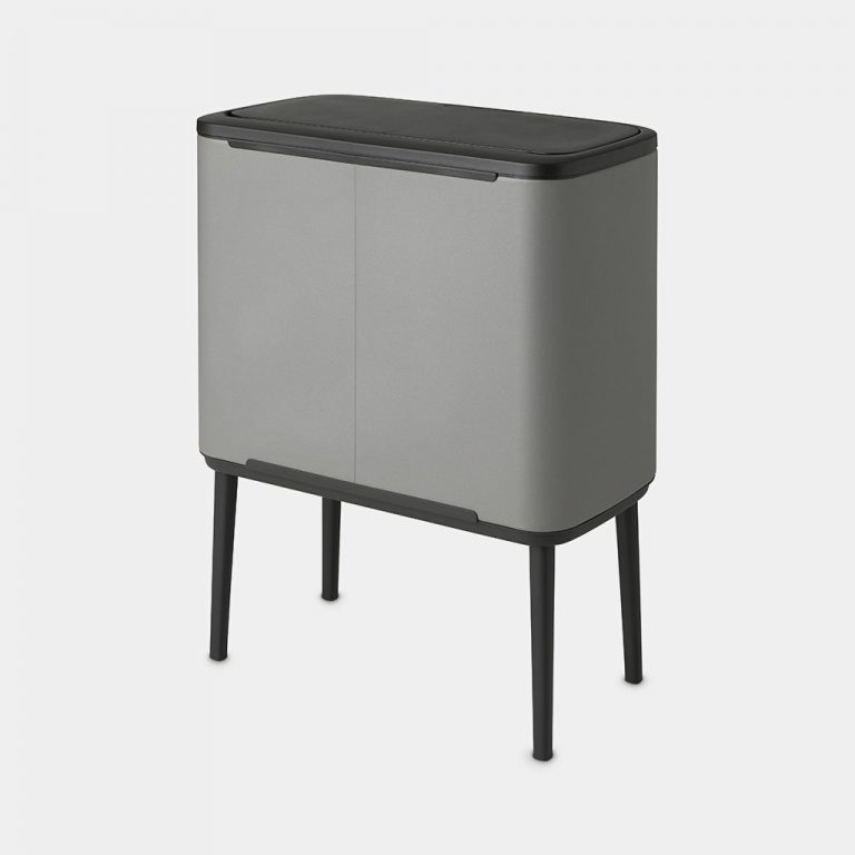 Bo Touch Bin, with 2 Inner Buckets, 11 + 23 litre - Mineral Concrete Grey-3444