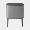 Bo Touch Bin, with 3 Inner Buckets, 3 x 11 litre - Mineral Concrete Grey-0