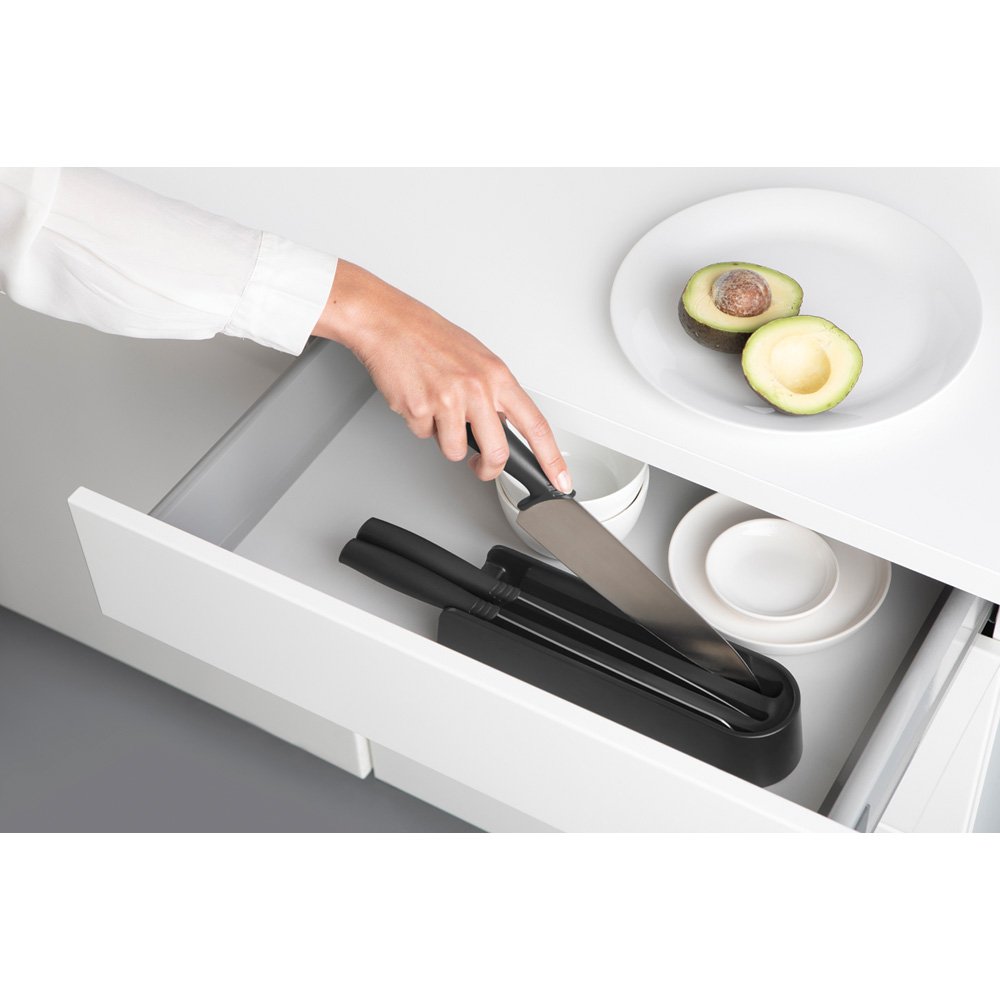 Drawer Knife Block plus Knives, TASTY+ - Dark Grey-4475