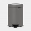 Pedal Bin newIcon, 5 litre, Soft Closing, Plastic Inner Bucket - Mineral Concrete Grey-0