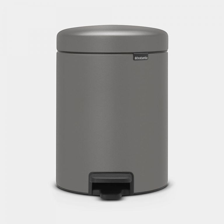 Pedal Bin newIcon, 5 litre, Soft Closing, Plastic Inner Bucket - Mineral Concrete Grey-0