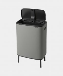 Bo Touch Bin Hi, with 1 Inner Bucket, 60 Litres - Mineral Concrete Grey-3488