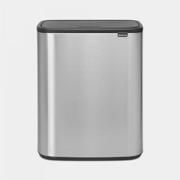 Bo Touch Bin, with 2 Inner Buckets, 2 x 30 litres - Matt Steel Fingerprint Proof-0