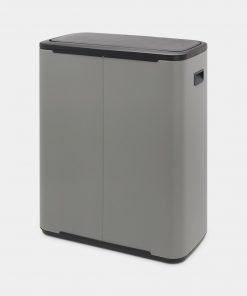 Bo Touch Bin, with 2 Inner Buckets, 2 x 30 litres - Mineral Concrete Grey-1194