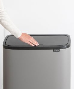 Bo Touch Bin, with 1 Inner Bucket, 60 litres - Mineral Concrete Grey-1109