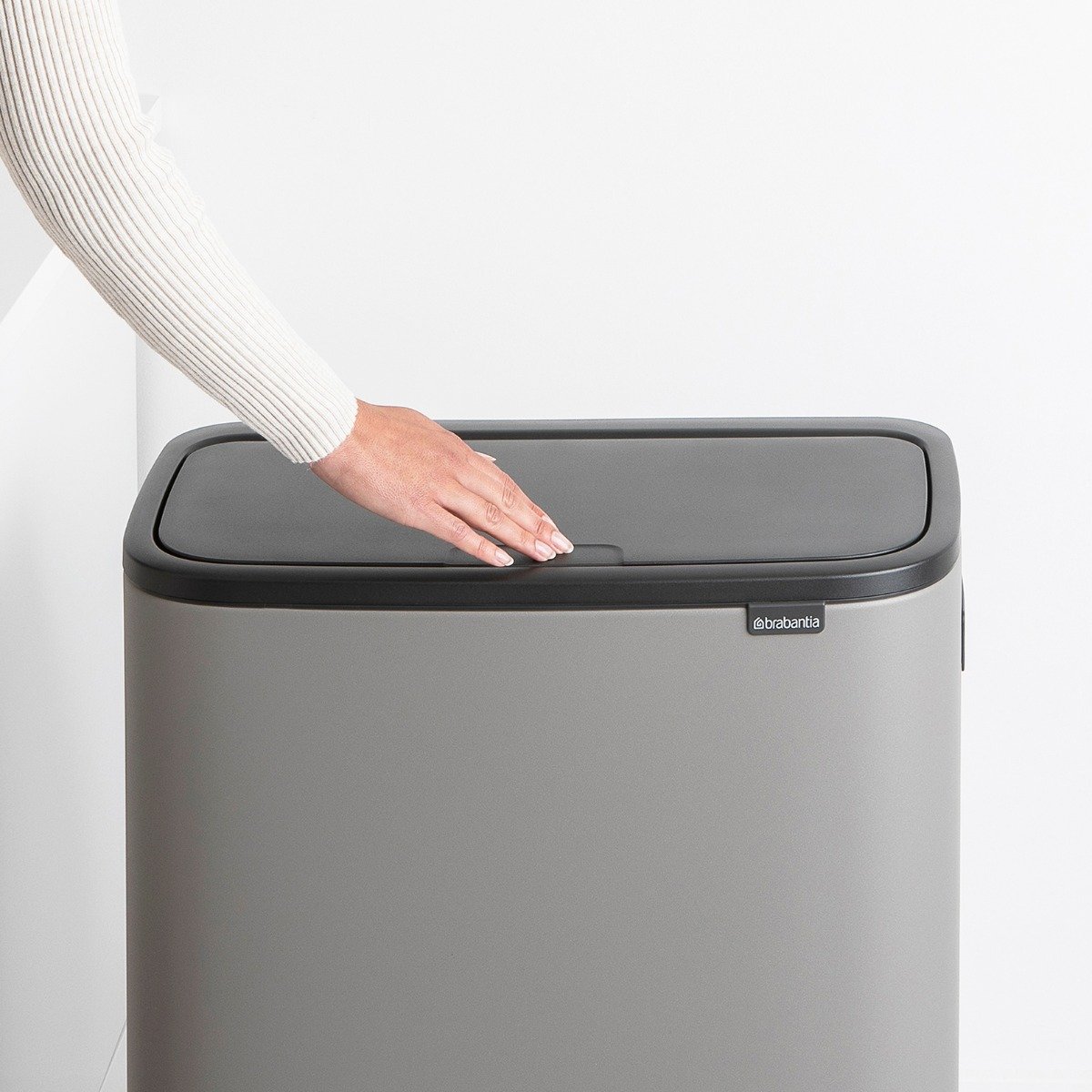 Bo Touch Bin, with 1 Inner Bucket, 60 litres - Mineral Concrete Grey-1109