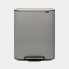 Bo Pedal Bin, with 1 Inner Bucket, 60 litres - Mineral Concrete Grey-0