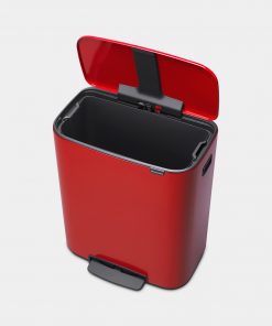 Bo Pedal Bin, with 1 Inner Bucket, 60 litres - Passion Red-5344