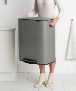 Bo Pedal Bin, with 1 Inner Bucket, 60 litres - Mineral Concrete Grey-5445