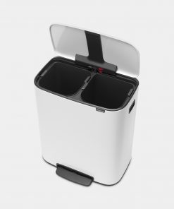 Bo Pedal Bin, with 2 Inner Buckets, 2 x 30 litres - White-5362