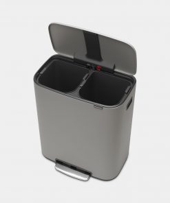 Bo Pedal Bin, with 2 Inner Buckets, 2 x 30 litres - Mineral Concrete Grey-5374