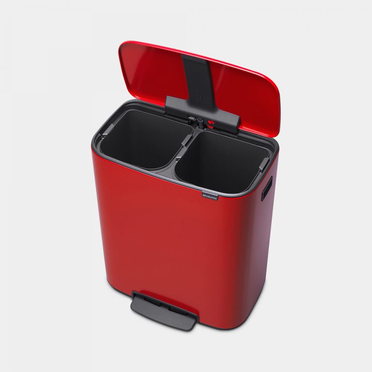 Bo Pedal Bin, with 2 Inner Buckets, 2 x 30 litres - Passion Red-5386
