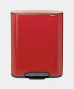 Bo Pedal Bin, with 2 Inner Buckets, 2 x 30 litres - Passion Red-0