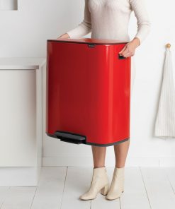 Bo Pedal Bin, with 2 Inner Buckets, 2 x 30 litres - Passion Red-5390