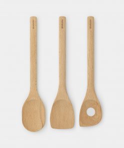 Wooden Kitchen Utensils, Set of 3 (Spoon, Spatula, Corner Spoon) - Profile-0
