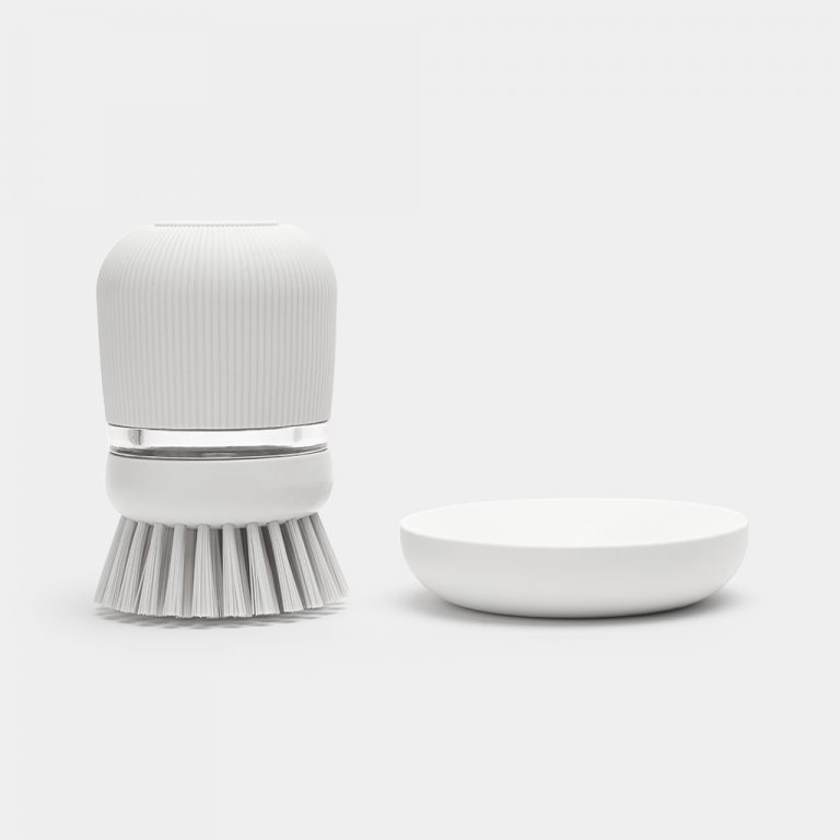 Soap Dispensing Dish Brush - Light Grey-6230
