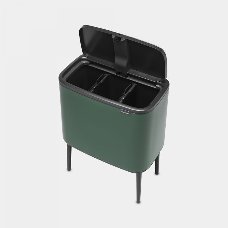 Bo Touch Bin, with 3 Inner Buckets, 3 x 11 litre - Pine Green-5787
