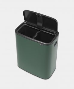 Bo Touch Bin, with 2 Inner Buckets, 2 x 30 litres - Pine Green-5793