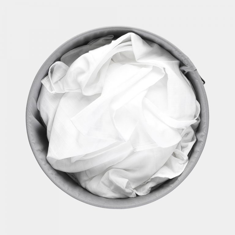 Laundry Bin, 60 litre, Plastic Lid - White-5981