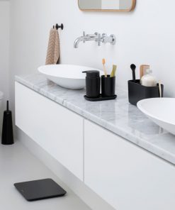 ReNew Bathroom Accessory Set - soap dispenser, toothbrush holder and tray - Dark Grey-7015