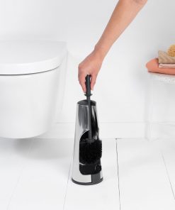 ReNew Toilet Accessory Set - toilet brush and holder, toilet roll holder and toilet roll dispenser - Brilliant Steel-7030