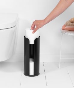 ReNew Toilet Roll Dispenser, for 3 spare Rolls - Matt Black-6327