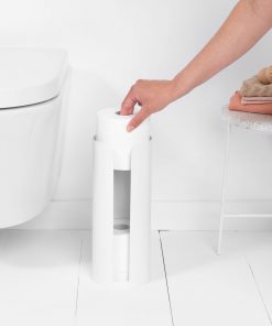 ReNew Toilet Accessory Set - toilet brush and holder, toilet roll holder and toilet roll dispenser - White-7055
