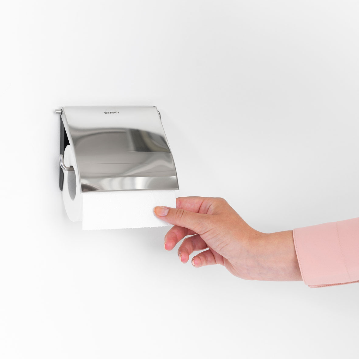 ReNew Toilet Accessory Set - toilet brush and holder, toilet roll holder and toilet roll dispenser - Brilliant Steel-7053