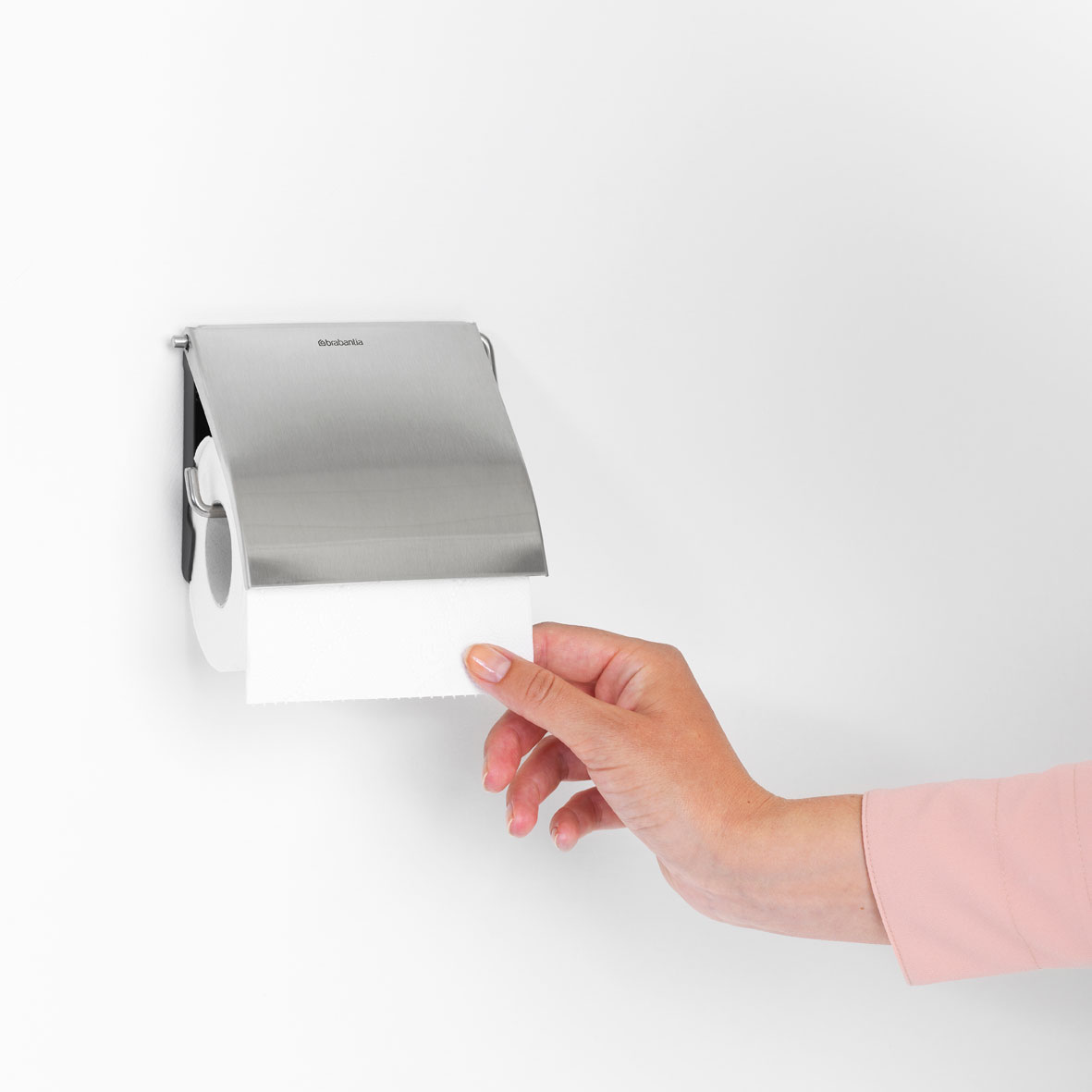 ReNew Toilet Accessory Set - toilet brush and holder, toilet roll holder and toilet roll dispenser - Matt Steel-7050