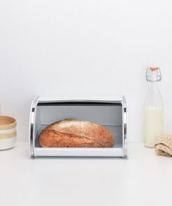 Roll Top Bread Bin, Medium - White-6003