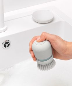 Soap Dispensing Dish Brush - Light Grey-7085