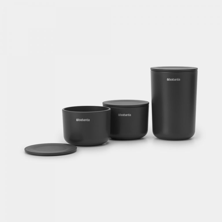 ReNew Storage Pots, set of 3 - Dark Grey-6402