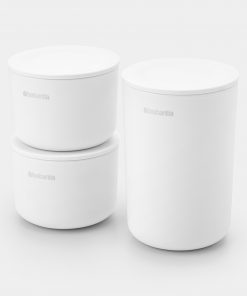 ReNew Storage Pots, set of 3 - White-6404